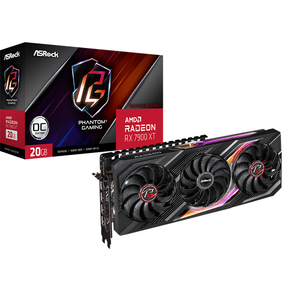 Asrock Radeon RX 7900 XT Phantom Gaming OC 20GB GDDR6 320-bit grafikus kártya