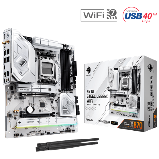 Asrock X870 STEEL LEGEND WIFI AMD X870 AM5 ATX alaplap