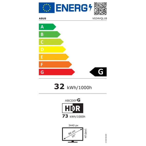 Asus 34" VG34VQL1B WQHD 165Hz HDMI/DP ívelt kijelzős monitor