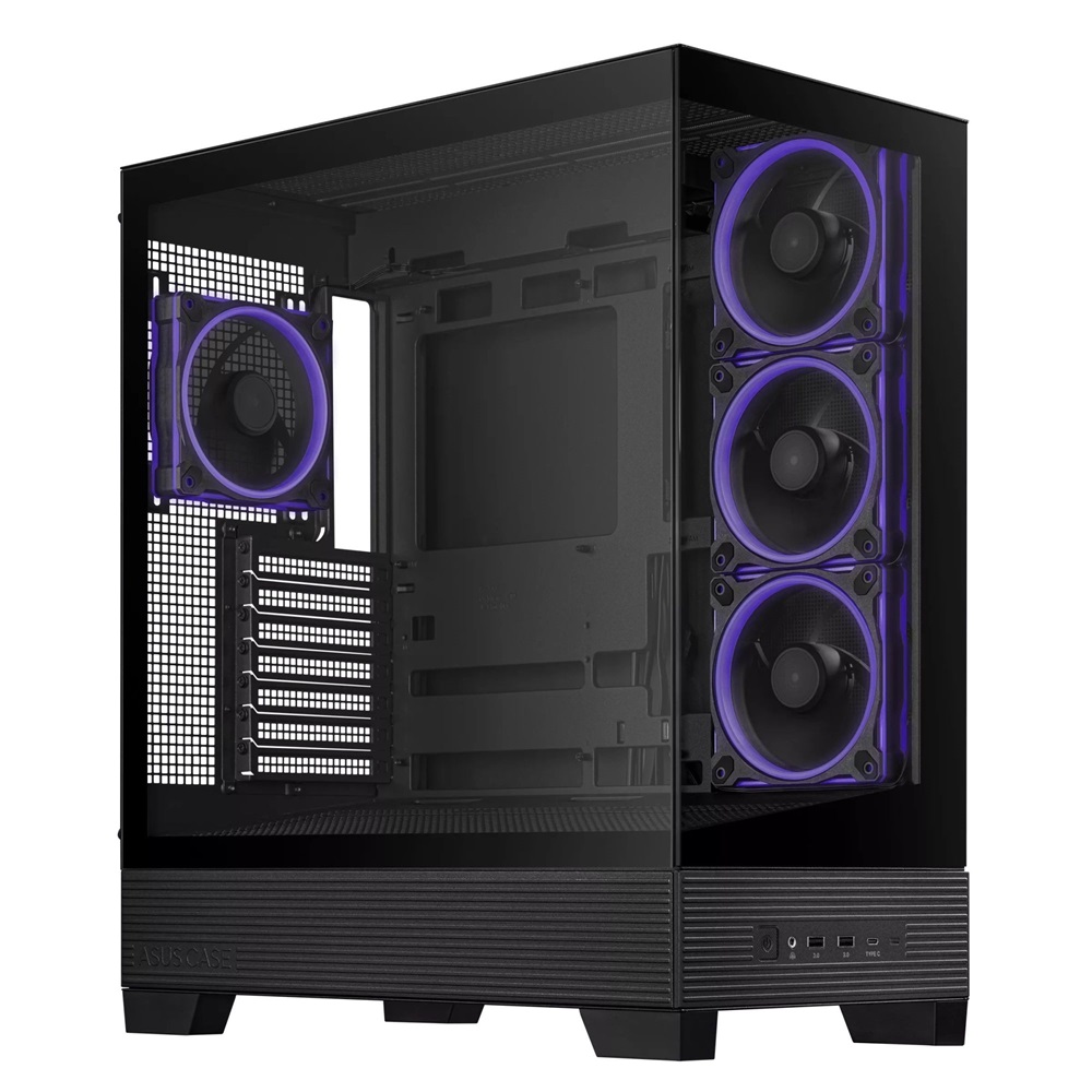 Asus A31 PLUS fekete (táp nélküli) ablakos ARGB ATX ház