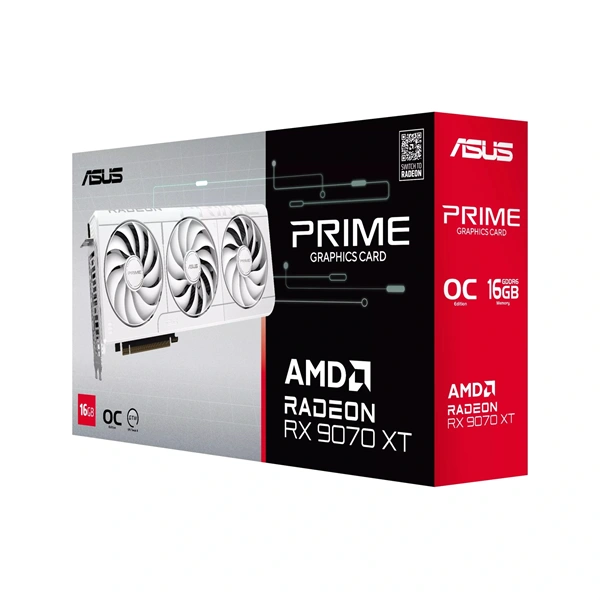 Asus AMD Radeon RX 9070 XT Prime OC White Edition 16GB GDDR6 256bit PCIe videókártya