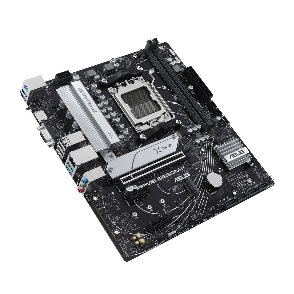 Asus Alaplap - AMD PRIME B650M-K AM5 (B650, ATX, 2xDDR5 7800+MHz, 4xSATA3, 2x M.2, HDMI+VGA) (Újracsomagolt)