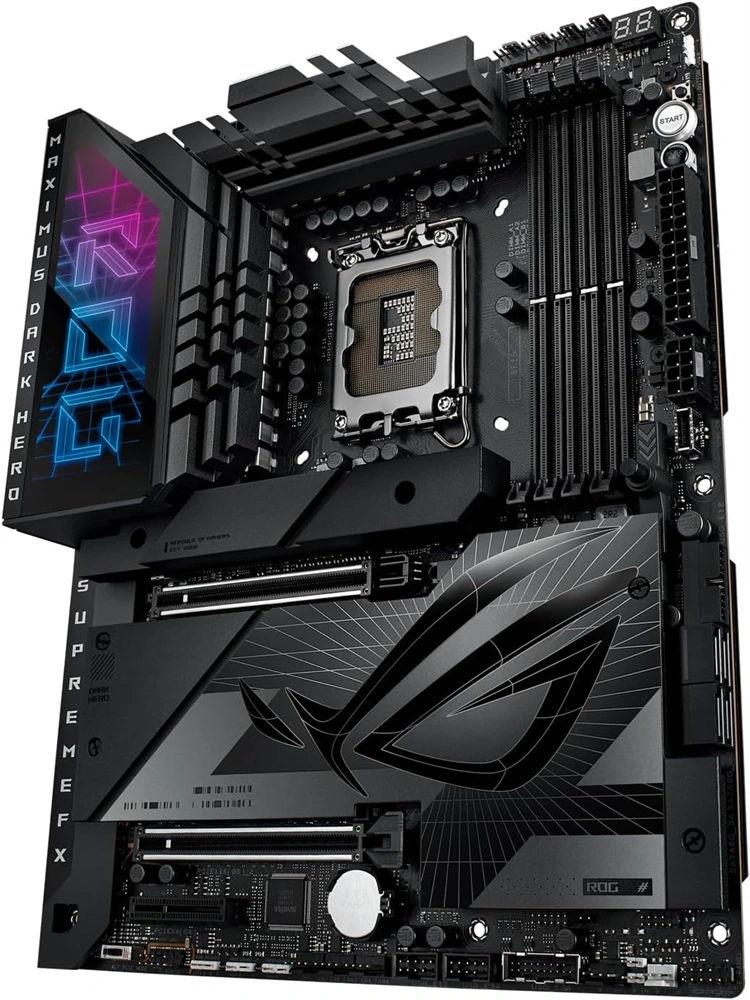Asus Alaplap - Intel ROG MAXIMUS Z790 DARK HERO LGA1700 (Z790, ATX, 4xDDR5 8000+MHz, 4xSATA3, 5xM.2, HDMI+2xThunderbolt)
