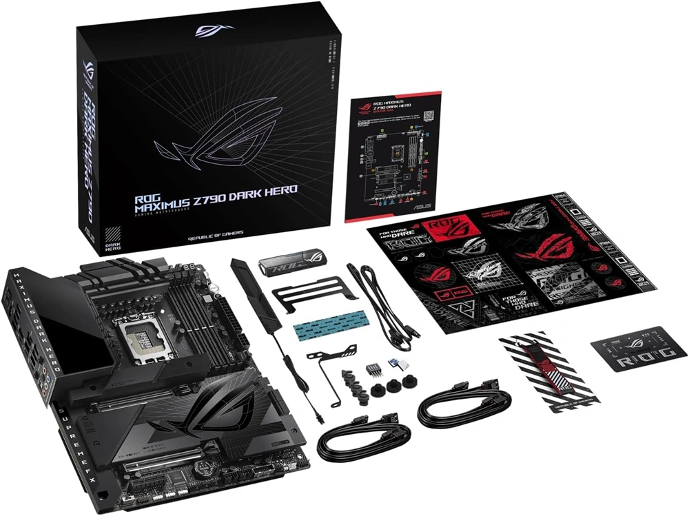 Asus Alaplap - Intel ROG MAXIMUS Z790 DARK HERO LGA1700 (Z790, ATX, 4xDDR5 8000+MHz, 4xSATA3, 5xM.2, HDMI+2xThunderbolt)