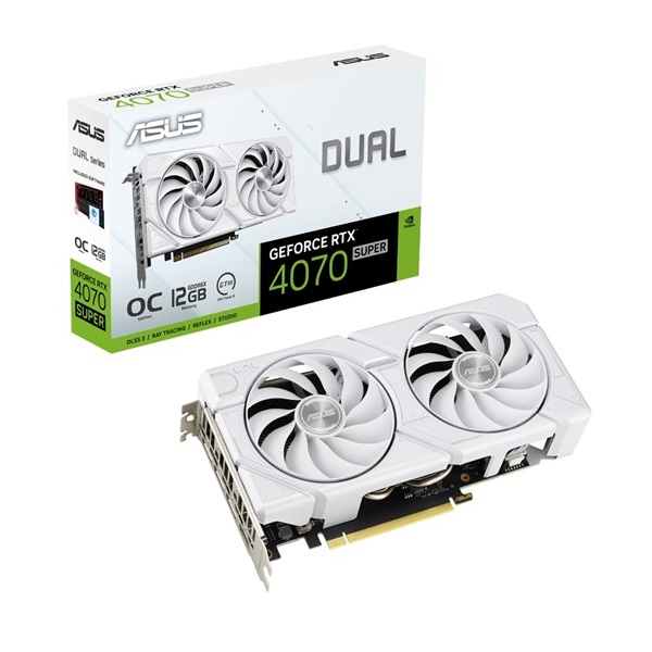 Asus Dual GeForce RTX 4070 SUPER EVO White OC Edition nVidia 12GB GDDR6X 192bit PCIe videókártya