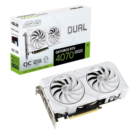 Asus Dual GeForce RTX 4070 SUPER EVO White OC Edition nVidia 12GB GDDR6X 192bit PCIe videókártya