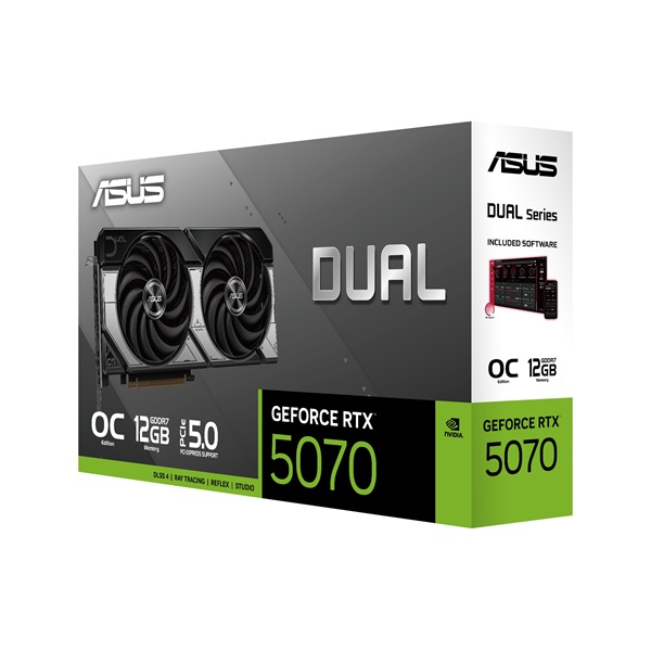 Asus Dual GeForce RTX 5070 OC Edition nVidia 12GB GDDR7 192bit PCIe videókártya
