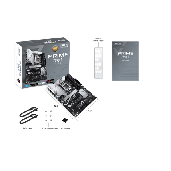 Asus Intel PRIME Z790-P-CSM LGA1700 (Z790, ATX, 4xDDR5 7200+MHz, 4xSATA3, 3xM.2, HDMI+DP) alaplap