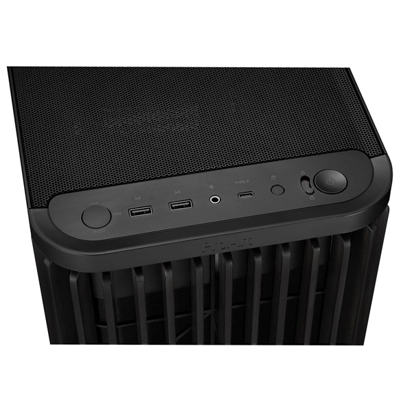 Asus ProArt PA401 WOOD METAL fekete (táp nélküli) mATX ház