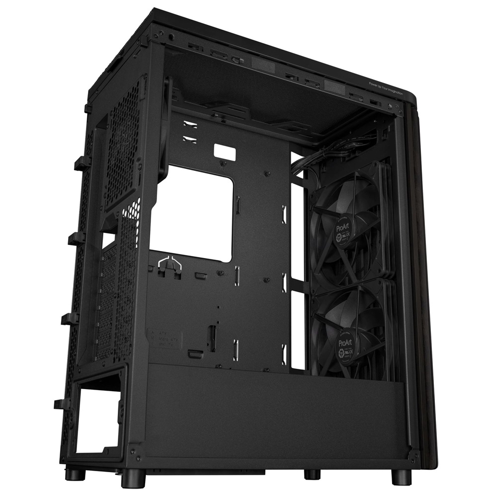 Asus ProArt PA401 WOOD TG fekete (táp nélküli) ablakos mATX ház