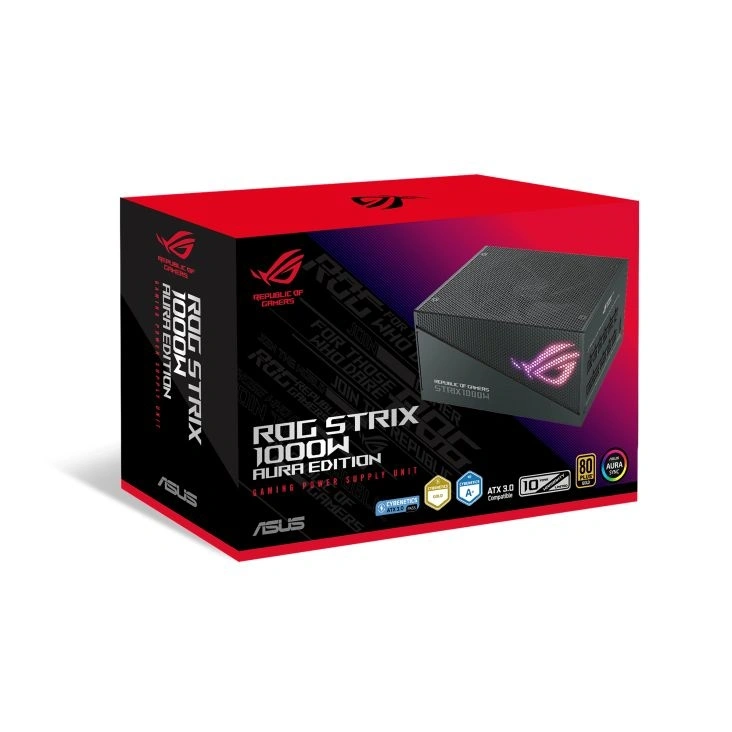 Asus ROG Strix 1000W 80+ Gold Aura Edition ventillátorral moduláris tápegység