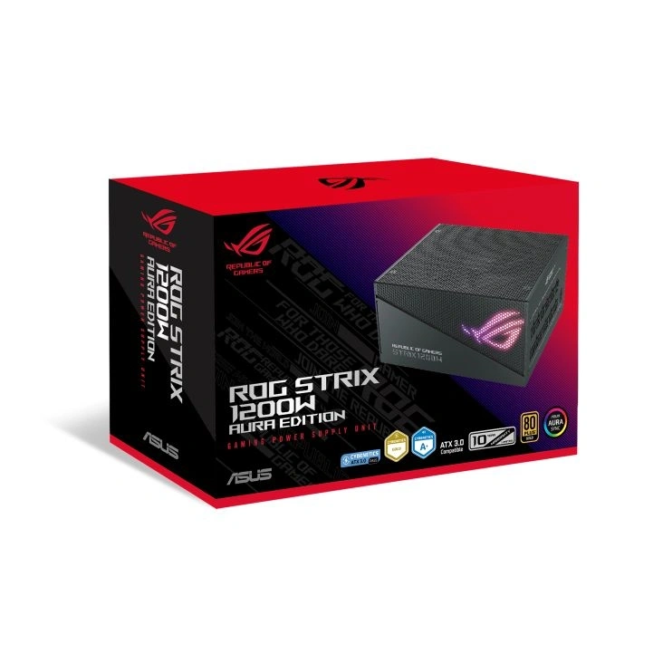 Asus ROG Strix 1200W 80+ Gold Aura Edition ventillátorral moduláris tápegység