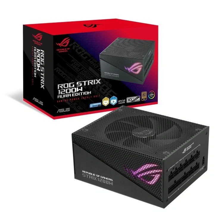 Asus ROG Strix 1200W 80+ Gold Aura Edition ventillátorral moduláris tápegység