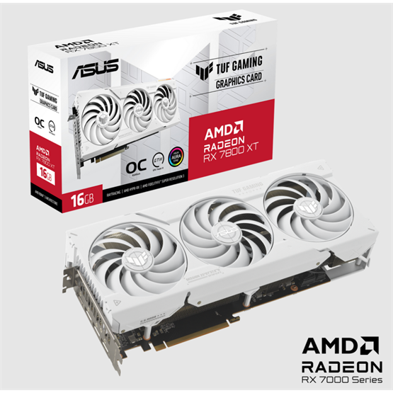 Asus TUF Gaming Radeon RX 7800 XT White OC Edition AMD 16GB GDDR6 256bit PCIe videókártya