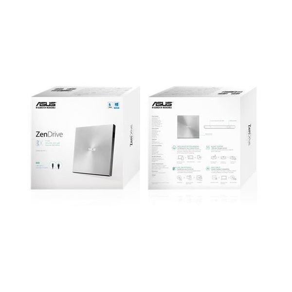 Asus ZenDrive SDRW-08U9M-U (USB Type-C, USB tápellátás, DVD Író, Ultravékony, Ezüst) ODD Külső