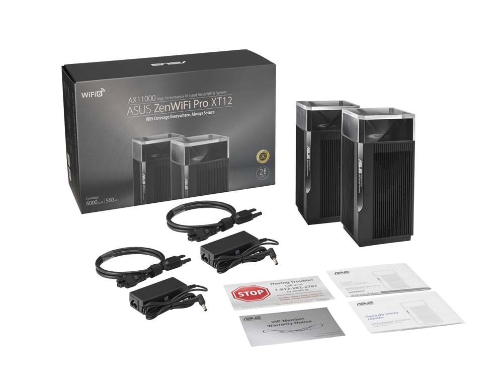 Asus ZenWiFi Pro XT12 AiMesh (2db-os) fekete vezeték nélküli router