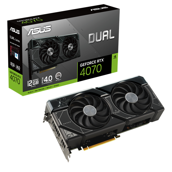 Asus nVidia DUAL-RTX4070-12G (12288MB, GDDR6X, 2505/21000 Mhz, 192bit, 1xHDMI, 3xDP) videokártya