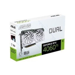 Asus nVidia DUAL-RTX4060TI-8G-WHITE (8192MB, GDDR6, 2565/18000 Mhz, 128bit, HDMI2.1, 3xDP1.4) videokártya