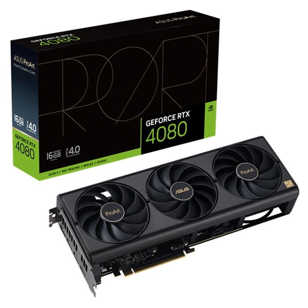 Asus nVidia PROART-RTX4080-16G (16384MB, GDDR6X, 2535/22400 Mhz, 256bit, 1xHDMI, 3xDP) videokártya