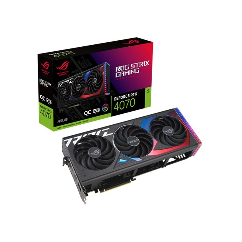 Asus nVidia ROG-STRIX-RTX4070-O12G-GAMING (12288MB, GDDR6X, 2640/21000 Mhz, 192bit, 2xHDMI, 3xDP) videokártya
