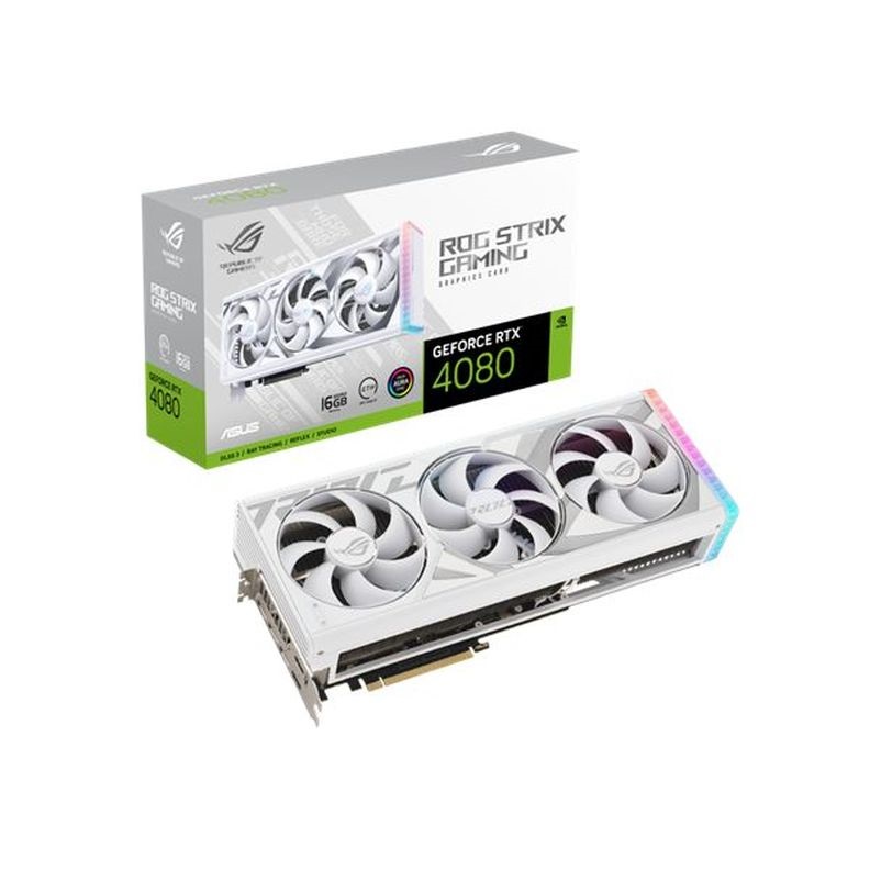 Asus nVidia ROG-STRIX-RTX4080-16G-WHITE (16384MB, GDDR6X, 2535/22400 Mhz, 256bit, 2xHDMI, 3xDP) videokártya