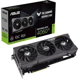Asus nVidia TUF-RTX4060TI-8G-GAMING (8192MB, GDDR6, 2565/18000 Mhz, 128bit, HDMI2.1, 3xDP1.4) videokártya
