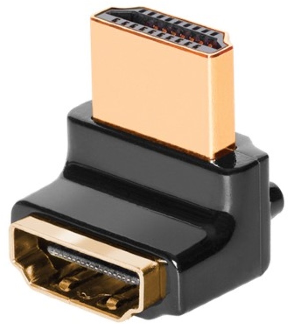 AudioQuest HDM90W HDMI Type A aljzat - Type A aljzat aranyozott csatlakozós 90 fokos adapter