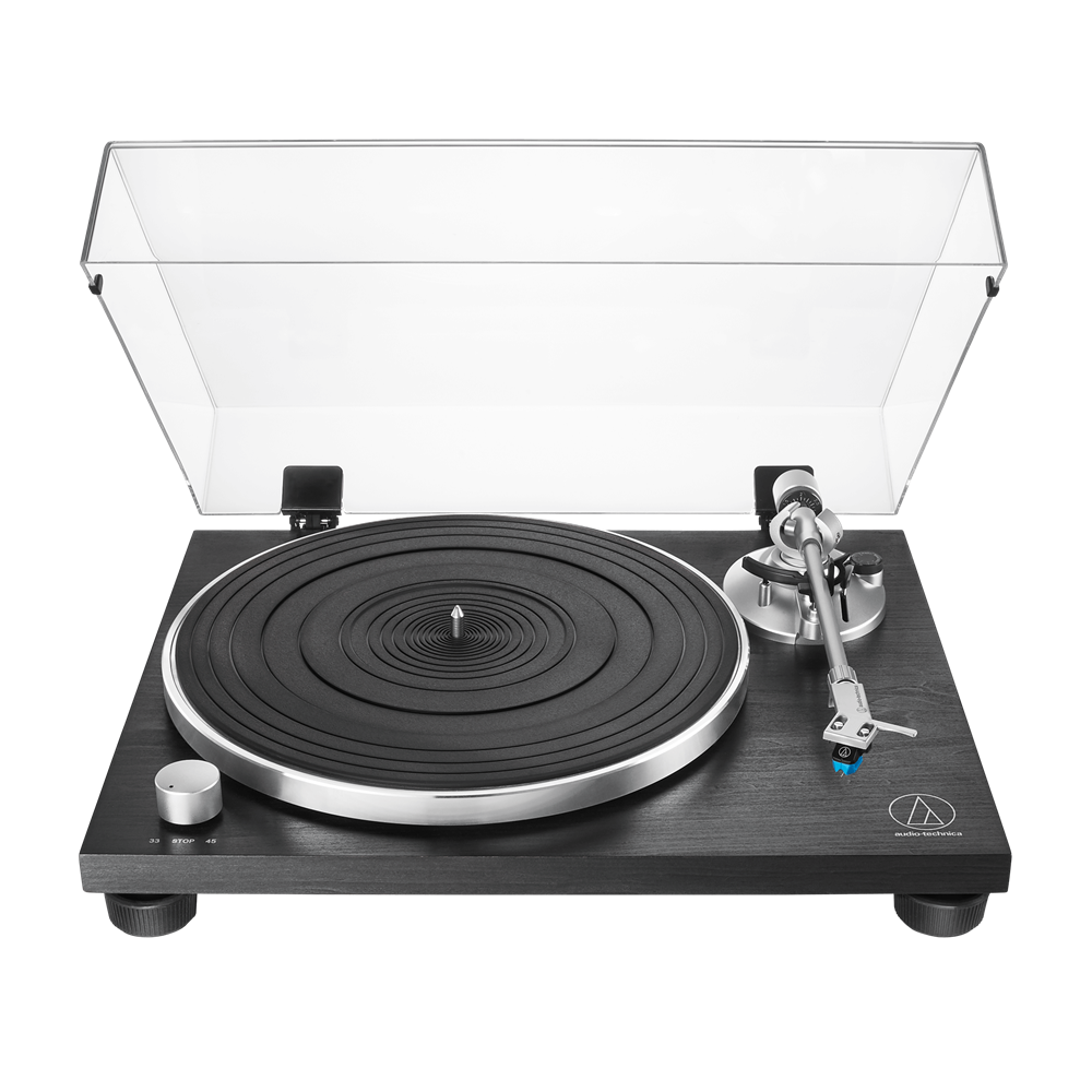 Audio-Technica AT-LPW30BK manuális szíjhajtásos fekete fa bakelit lemezjátszó