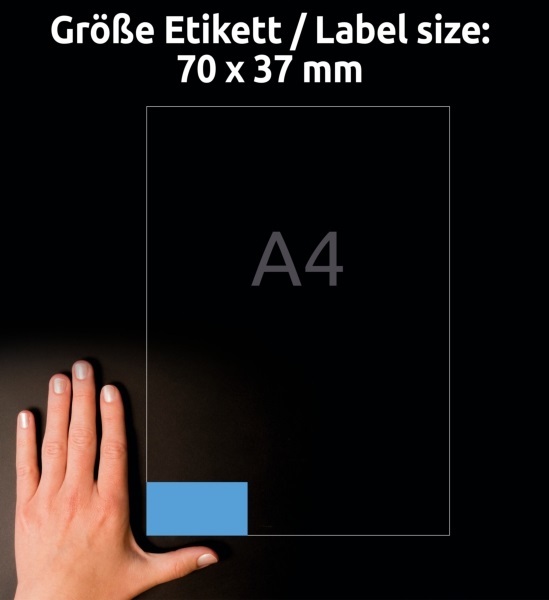 Avery 3449-10 70x37mm 240db-os kék univerzális etikett