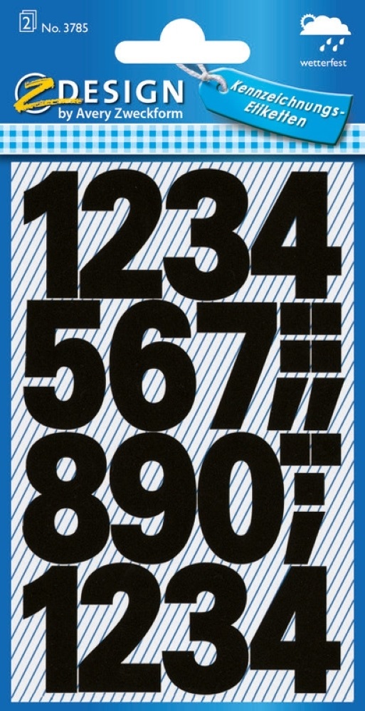 Avery 3785 100pt időjárásálló számok fekete matrica