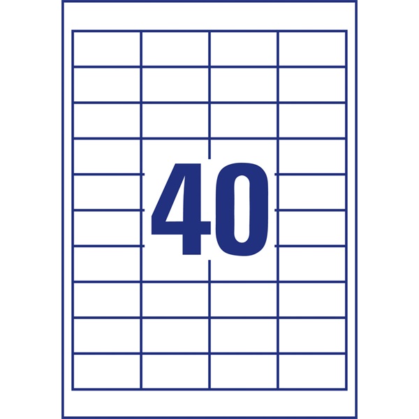Avery 4780-65 48,5x25,4 mm univerzális 50+15 lap 2600 db-os etikett