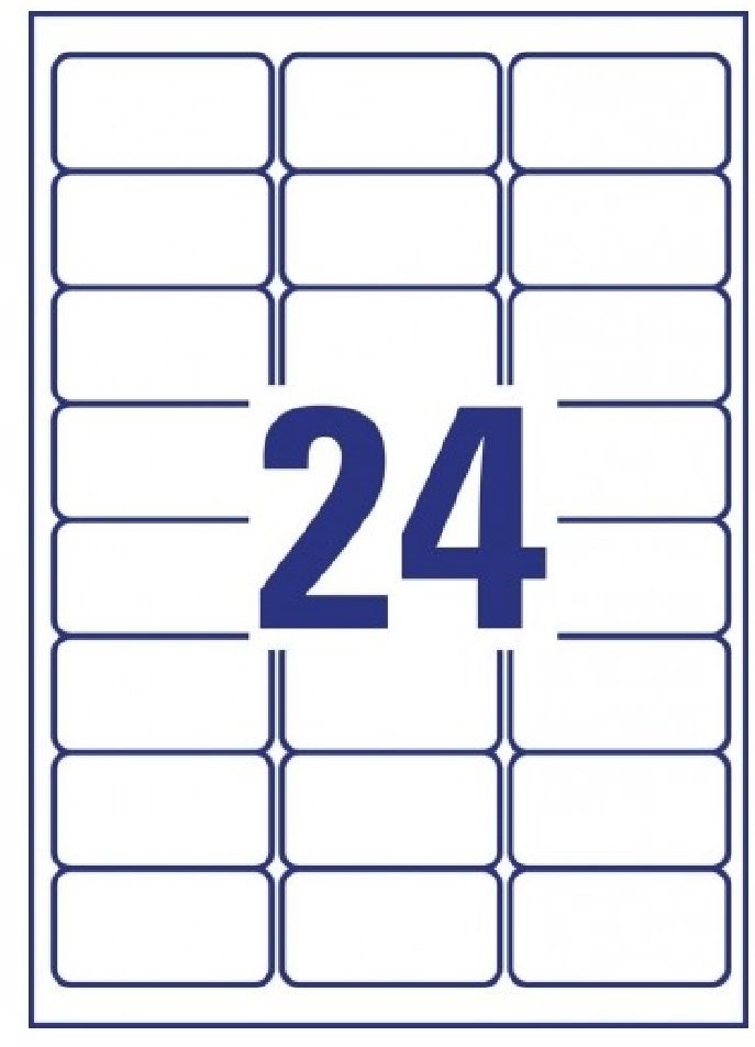 Avery L4773-20 63,5×33,9mm vízálló 480db-os fehér etikett