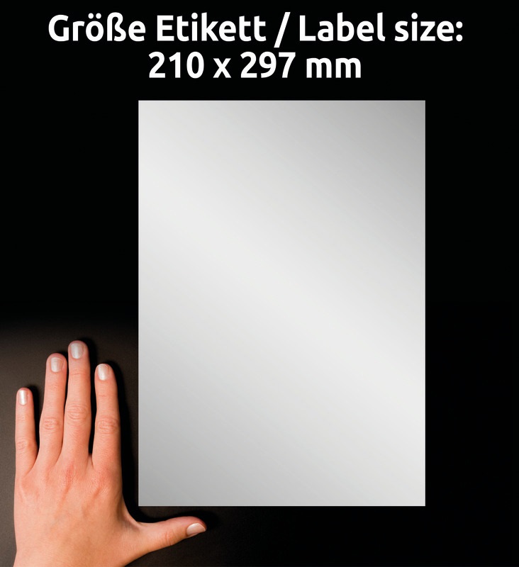 Avery L6013-20 210×297mm vízálló 20db-os ezüst etikett