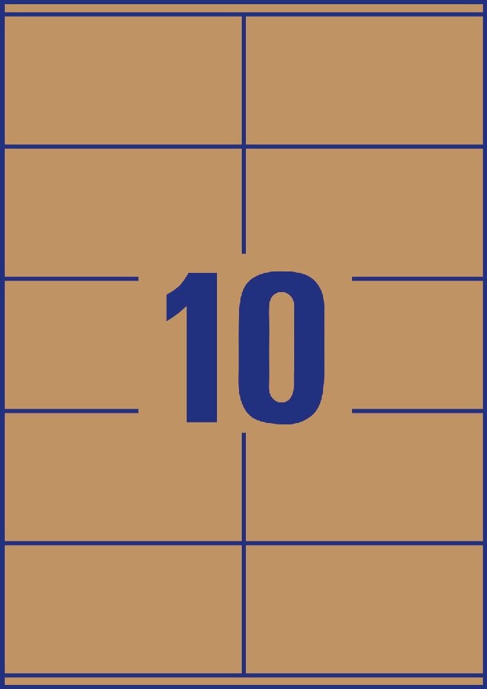 Avery L7108-25 105x57mm újrahasznosított barna kraft etikett