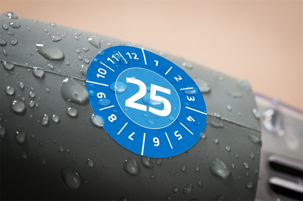 Avery Vinyl 2025 év/hónapok 20mm kék időjárásálló öntapadó etikett