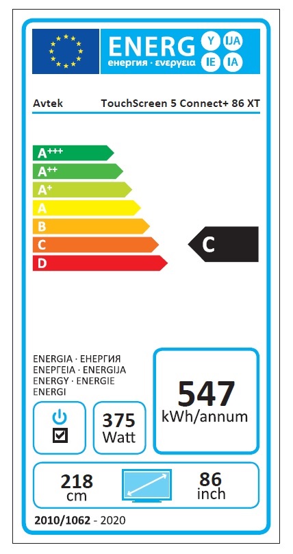 Avtek 86" Touchscreen 5 Connect+ 4K UHD érintőképernyős LFD kijelző WordWall szoftverrel és fali konzollal