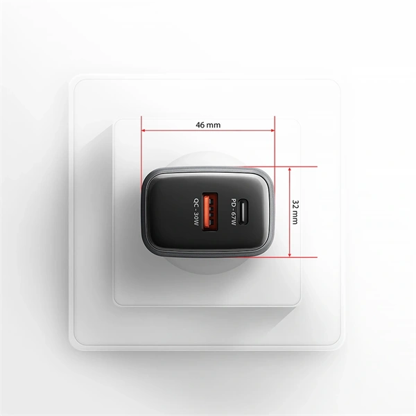 Axagon ACU-PQ67 PD3.0 & QC4+ 2× OUTPUTS, két kimenettel (USB-A + USB-C) 67WGaN hálózati töltő