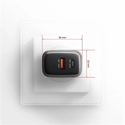 Axagon ACU-PQ67 PD3.0 & QC4+ 2× OUTPUTS, két kimenettel (USB-A + USB-C) 67WGaN hálózati töltő