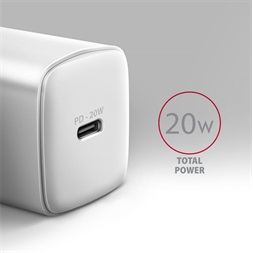 Axagon ACU-PD20W 20W PD 3.0 QC Type-C fehér hálózati töltő
