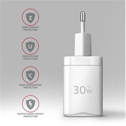 Axagon ACU-PD30W 30W PD 3.0 QC Type-C fehér hálózati töltő