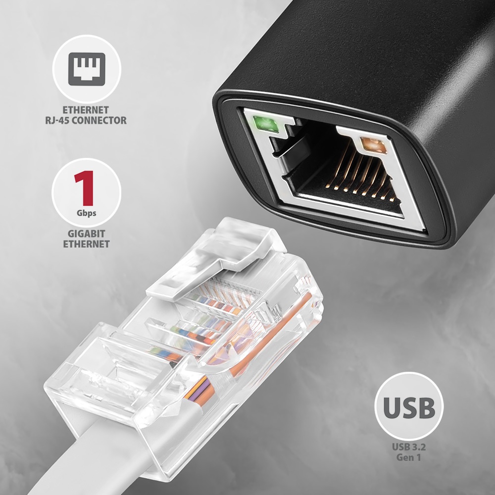 Axagon ADE-ARC Type-C USB 3.2 - Gigabit Ethernet adapter