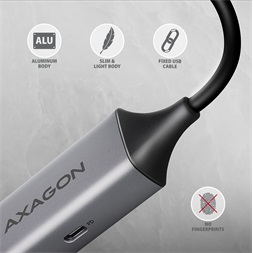 Axagon ADE-TXPD Kompakt alumínium USB-C 3.2 Gen1 Gigabit Ethernet 10/100/1000Mbit adapter