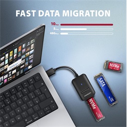 Axagon ADM2-AM USB-A 3.2 Gen2 - 1x NVMe/SATA SSD adapter
