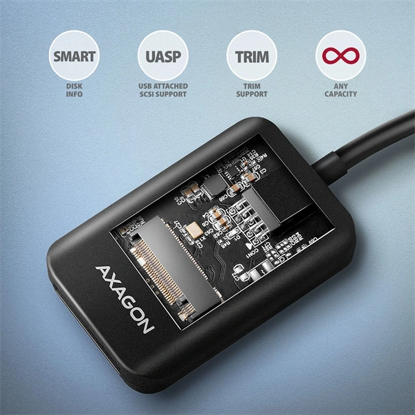Axagon ADM2-CM USB-C 3.2 Gen2 - 1x NVMe/SATA SDD adapter