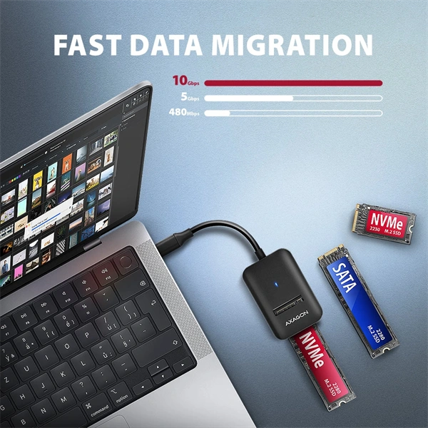 Axagon ADM2-CM USB-C 3.2 Gen2 - 1x NVMe/SATA SDD adapter