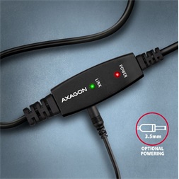 Axagon ADR-215B 15m USB 2.0 A apa - USB B apa aktív repeater kábel