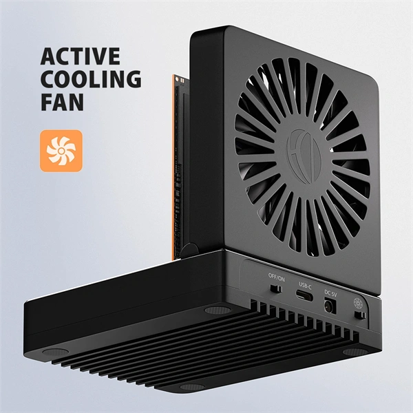 Axagon ADSA-M2C22 USB-C 20Gbps dokkolóállomás 2x M.2 NVMe / SATA SSD-hez, PC nélküli lemezklónozási funkcióval