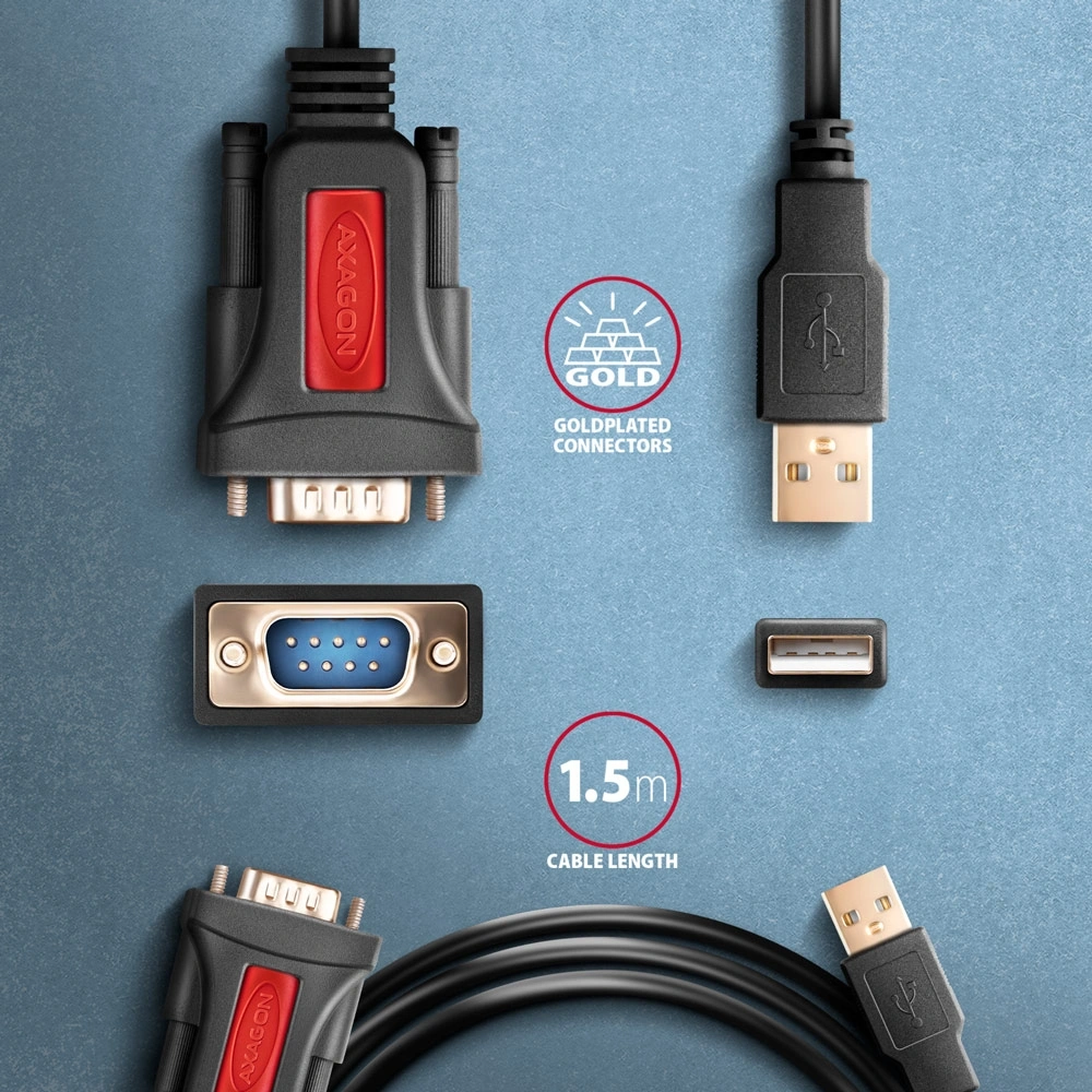 Axagon ADS-1PSN USB - soros aktív adapter kábel