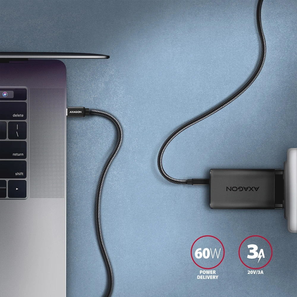 Axagon BUCM3-CM10AB USB-C 3.2 Gen 1 -  USB-C 1 m fekete kábel