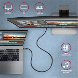 Axagon BUCM32-CM20AB USB-C 3.2 Gen 2 -  USB-C 2 m fekete kábel